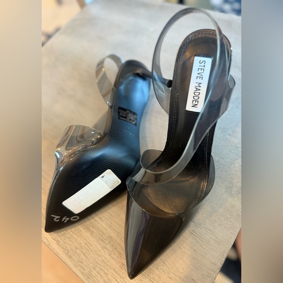 Steve Madden Vienne Clear Strap Heeled Sandals – Black – Size 9M Never worn - Picture 5 of 5